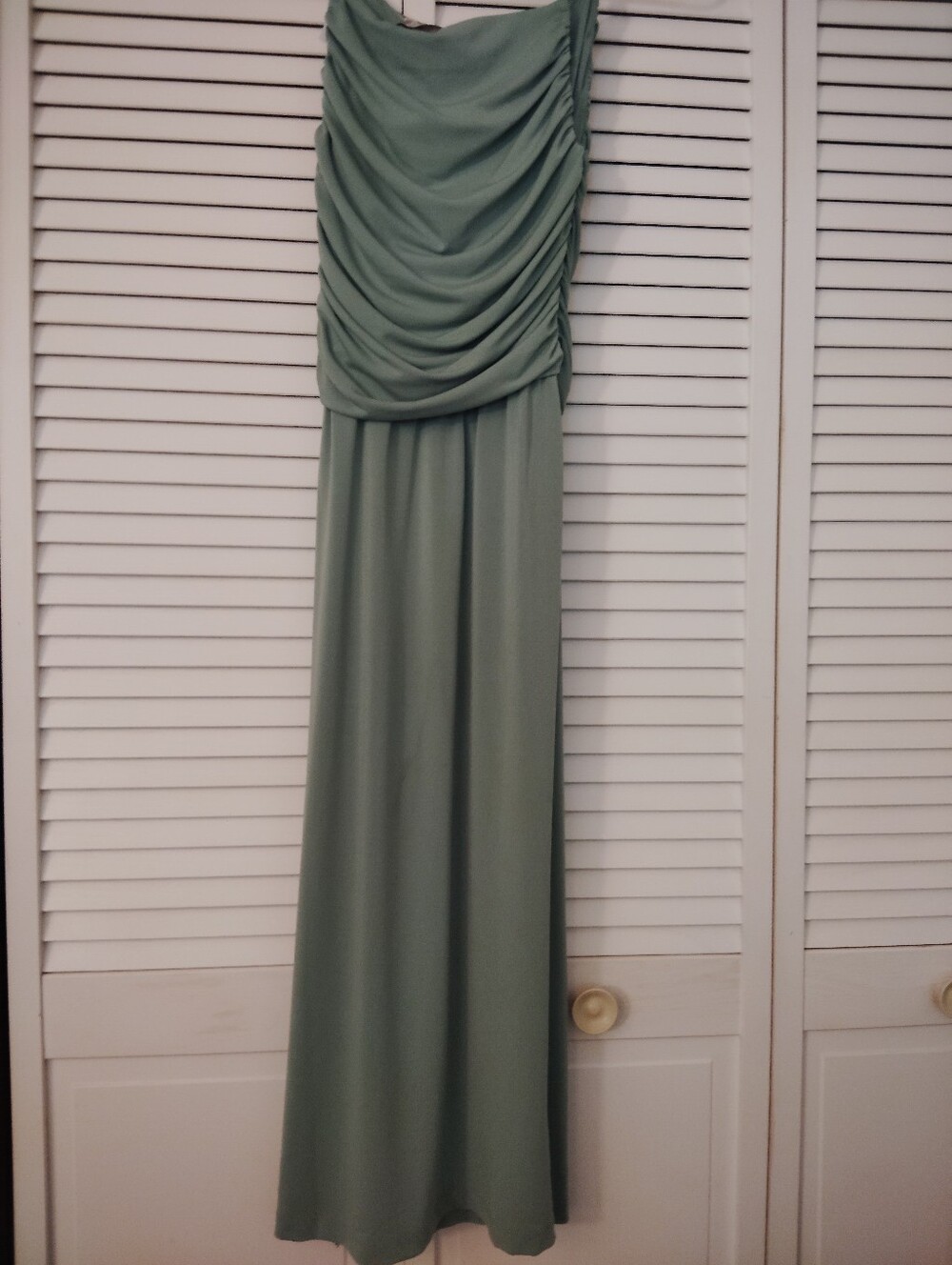 Ann Taylor Loft Green Cowl Neck Ruched Maxi Dress NWT - Picture 5 of 6